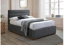 4ft6 Double Mayfair Ottoman Dark Grey Fabric Upholstered Bed Frame 2